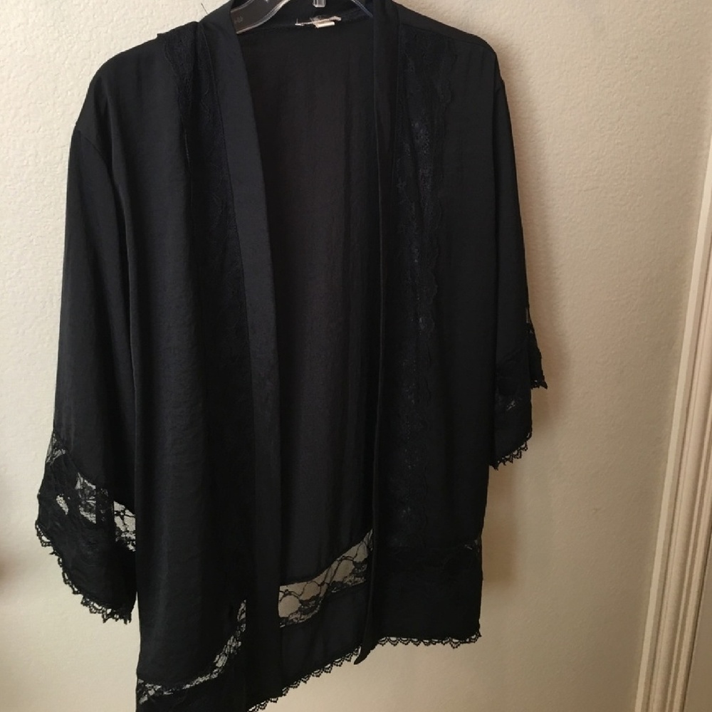 black lace kimono cardigan